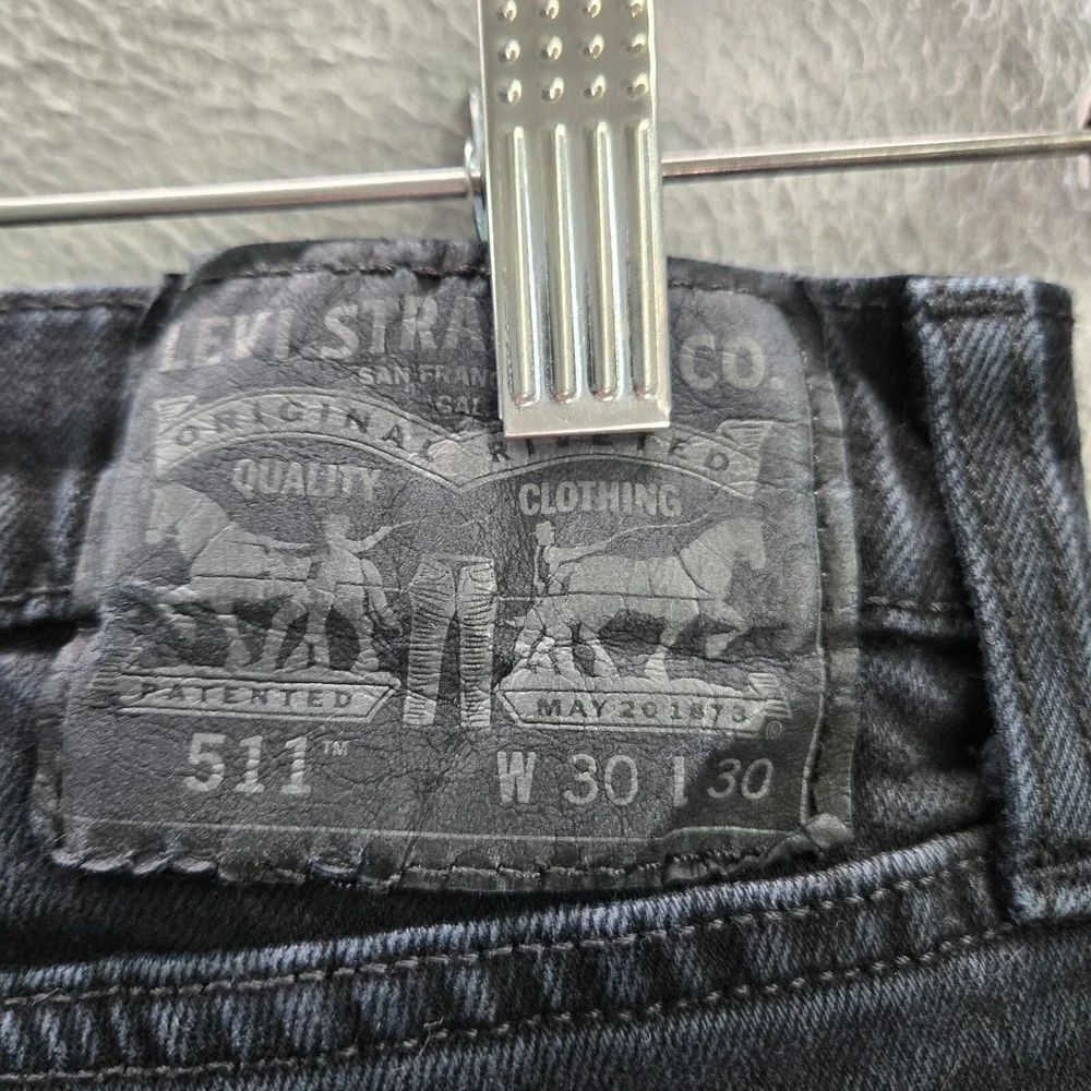 Levi's 511 Men Jeans 30x30 Blue Denim‎ Slim Straight Pockets Mid Rise Dark Wash